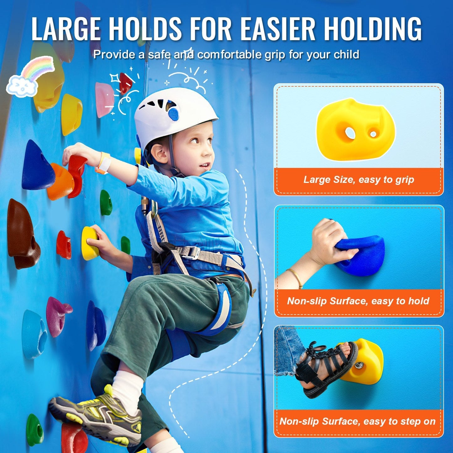 32-Piece Climbing Wall Holds Set for Indoor/Outdoor Use, 230 kg Load Capacity