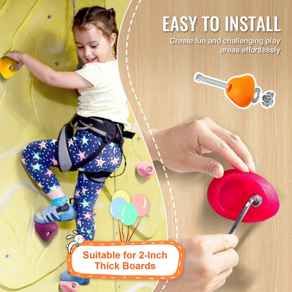 32-Piece Climbing Wall Holds Set for Indoor/Outdoor Use, 230 kg Load Capacity