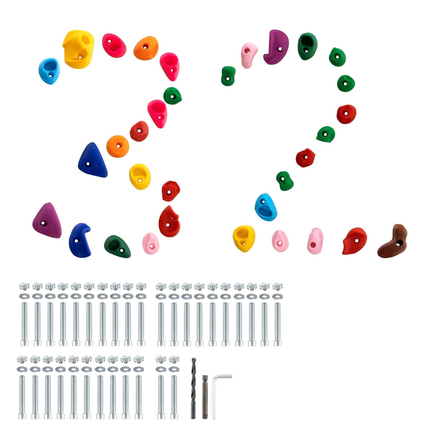 32-Piece Climbing Wall Holds Set for Indoor/Outdoor Use, 230 kg Load Capacity