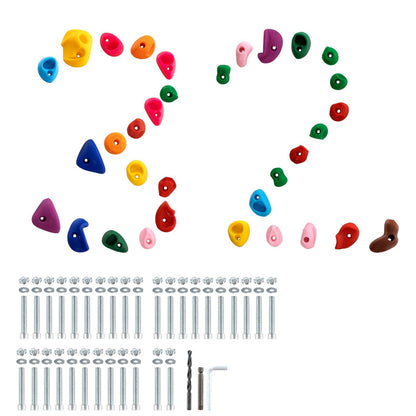 32-Piece Climbing Wall Holds Set for Indoor/Outdoor Use, 230 kg Load Capacity