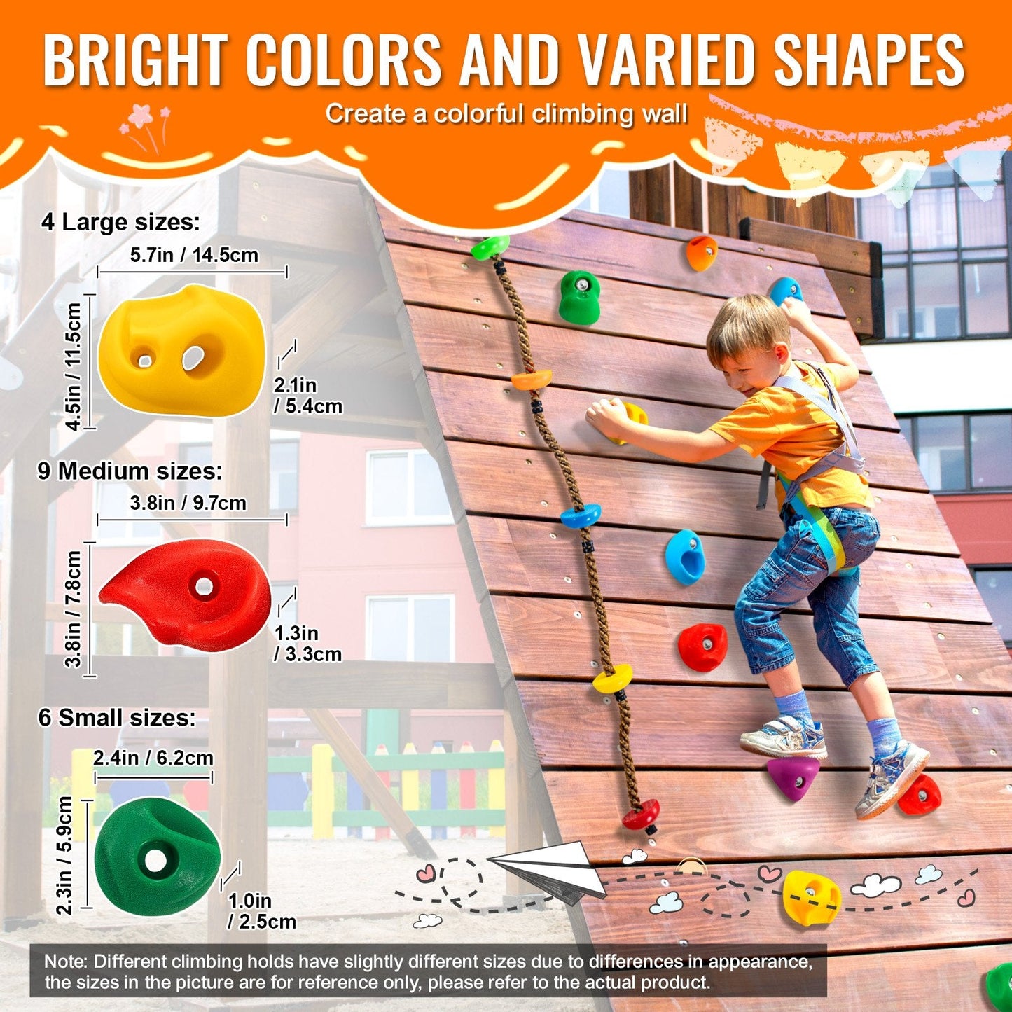 32-Piece Rock Climbing Set with Colorful Rope, 104 kg Load Capacity