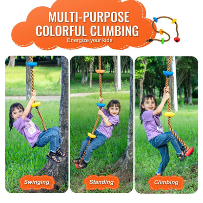 32-Piece Rock Climbing Set with Colorful Rope, 104 kg Load Capacity