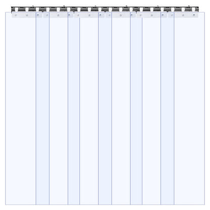 Clear PVC Strip Curtain, 2 m Height x 0.9 m Width x 2 mm Thickness, 6 PCS Walk in Freezer Cooler Curtain Strips, Smooth Waterproof Plastic Door Strips for Warehouse, Freezer, Garage Doors