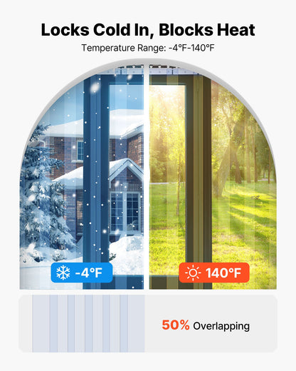 Clear PVC Strip Curtain, 2.1 m Height x 1.8 m Width x 2 mm Thickness, 12 PCS Walk in Freezer Cooler Curtain Strips, Smooth Waterproof Plastic Door Strips for Warehouse, Freezer, Garage Doors
