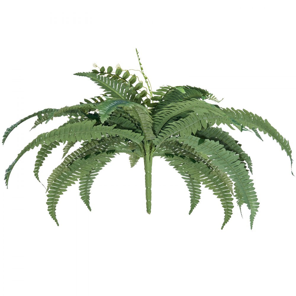 2Pcs Artificial Boston Ferns Plastic Fern 35 Branches Indoor Outdoor Decor