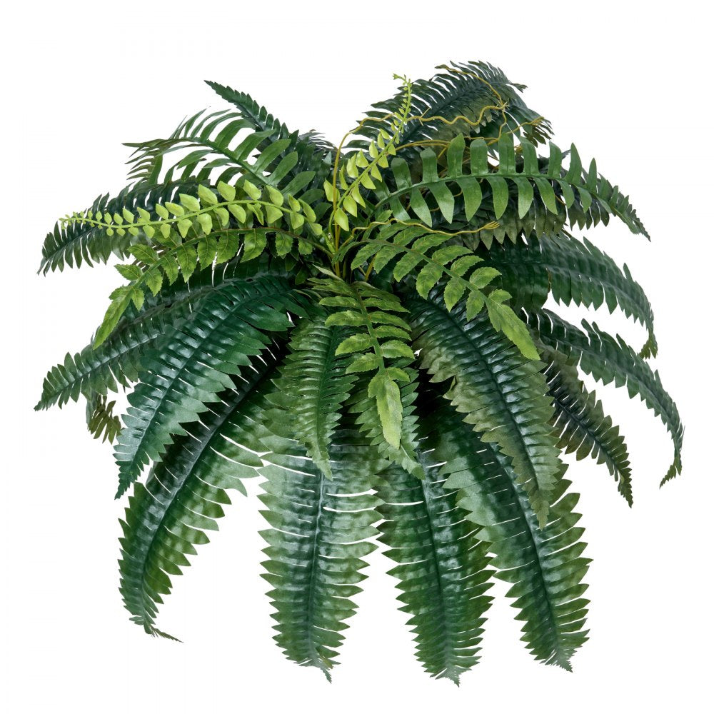 2Pcs Artificial Boston Ferns Plastic Fern 35 Branches Indoor Outdoor Decor