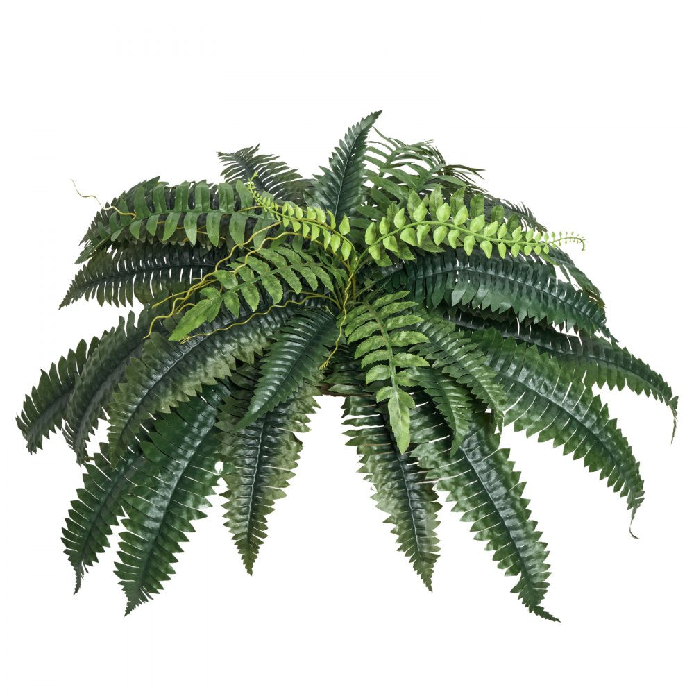 2Pcs Artificial Boston Ferns Plastic Fern 35 Branches Indoor Outdoor Decor