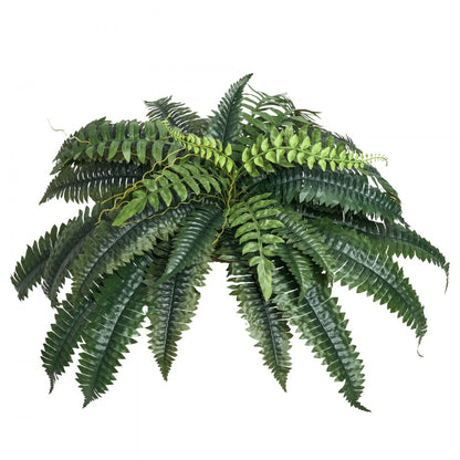 2Pcs Artificial Boston Ferns Plastic Fern 35 Branches Indoor Outdoor Decor
