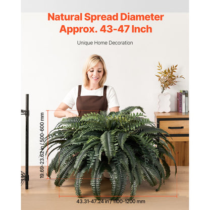 VEVOR Artificial Boston Fern Large Plastic Fern 88 Branches Indoor Outdoor Decor