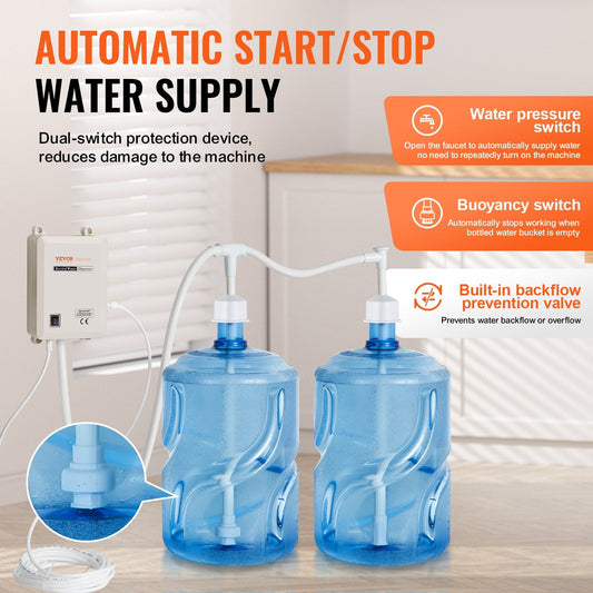 Automatic Dual-Pipe Water Dispenser Pump System, 2x19L, High Performance