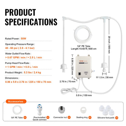 Automatic Dual-Pipe Water Dispenser Pump System, 2x19L, High Performance