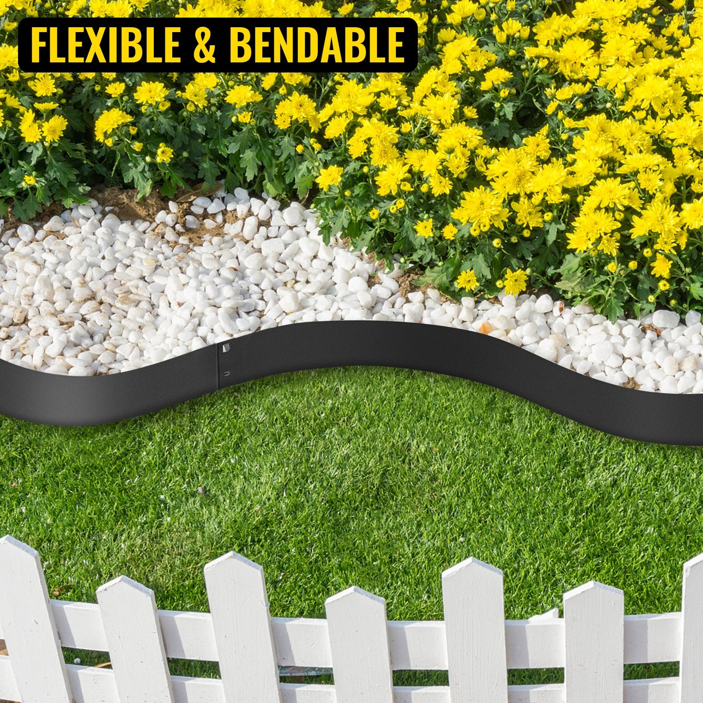 VEVOR Steel Lawn Edging, 5PCS Metal Landscape Edging, 4"x39" Garden Edging Border,