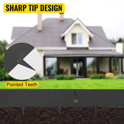 Flexible Steel Garden Edging, 5PCS, 10x99 cm, 4.95 m Total Length, Black
