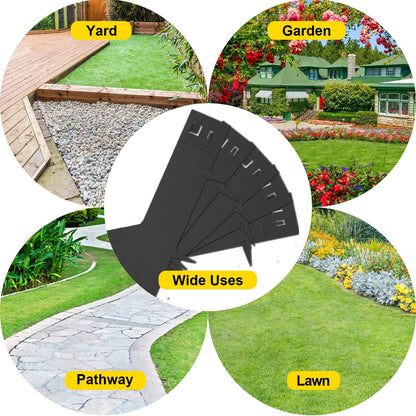 Flexible Steel Garden Edging, 5PCS, 10x99 cm, 4.95 m Total Length, Black