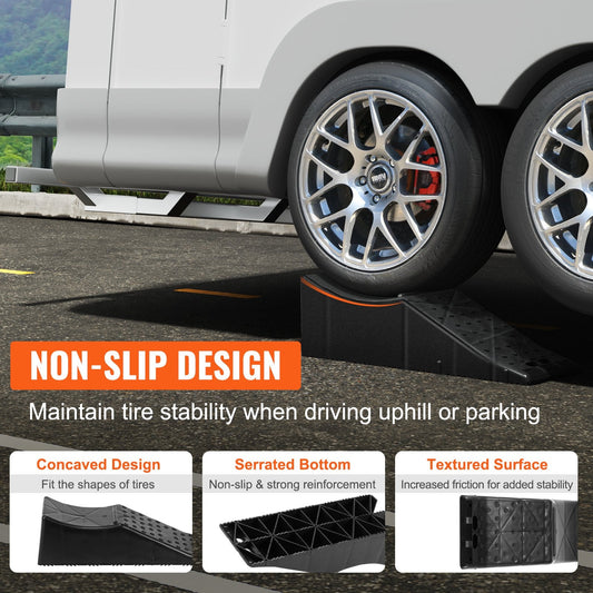 Heavy Duty Low Profile Car Service Ramp, 10 Ton Capacity, 0.14 Meter Lift Height