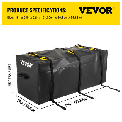 VEVOR Hitch Cargo Carrier Bag, Waterproof 840D PVC,121.9cmx50.8cmx55.9cm (12 Cubic