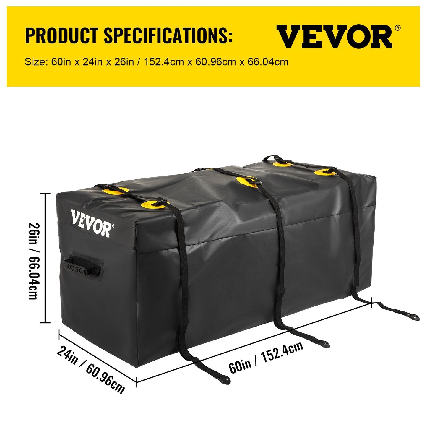 Waterproof 840D PVC Hitch Cargo Carrier Bag, 0.6 m³ Capacity, with Straps
