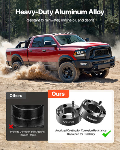 63.5 mm Front Leveling Lift Kit for 2004-2025 Ford F150 2WD/4WD, 2003-2018 Expedition, 2005-2008 Lincoln Mark LT, Chassis Level Kit with 2PCS Heavy Duty Forged Aluminum Suspension Strut Spacers
