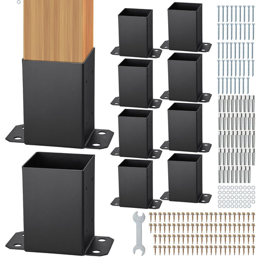 VEVOR 101.6x101.6mm Post Base 10 Pcs, Inner Size 91x91 Post Base Brackets, Heavy