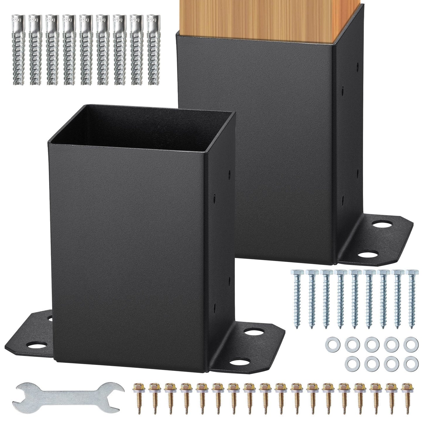 Heavy Duty 2-Piece Post Base Brackets 0.9m for Decks and Railings