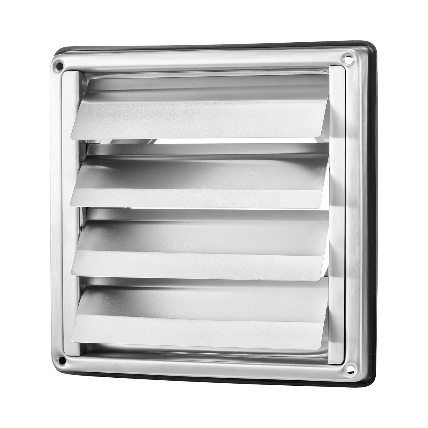 97mm Wall Vent Cover, Louvered Square AC Vent Gable Cover, Premium Stainless Steel & with Noise Reducing Rubber Gasket, for House,Bathroom,Garage,Kitchen,Basement (1 Pack, Silver)