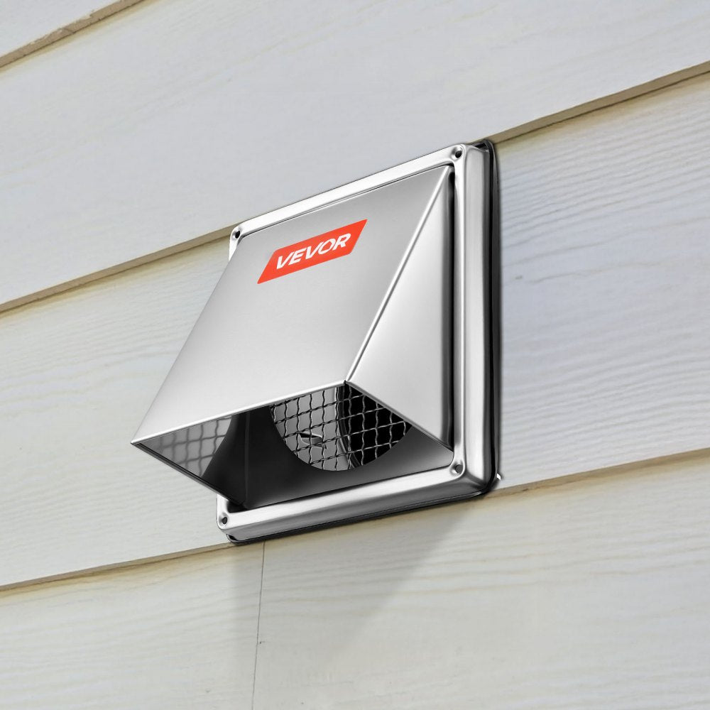 145 mm External Extractor Wall Vent Cover Stainless Steel 1 Pack Silver