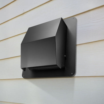 149 mm Hooded Wall Vent Cover SPCC Steel Roof Exhaust 1 Pack Black