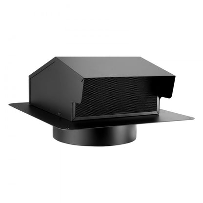 198mm Hooded Wall Vent Cover SPCC Steel Roof Exhaust 1 Pack Black