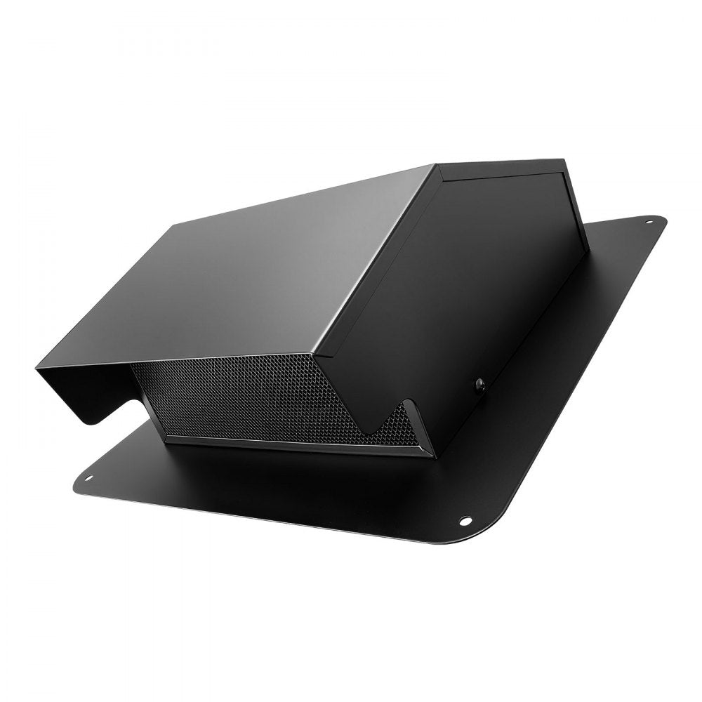 198mm Hooded Wall Vent Cover SPCC Steel Roof Exhaust 1 Pack Black
