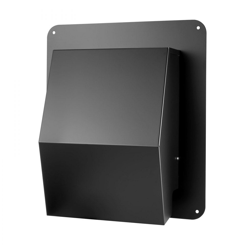 198mm Hooded Wall Vent Cover SPCC Steel Roof Exhaust 1 Pack Black