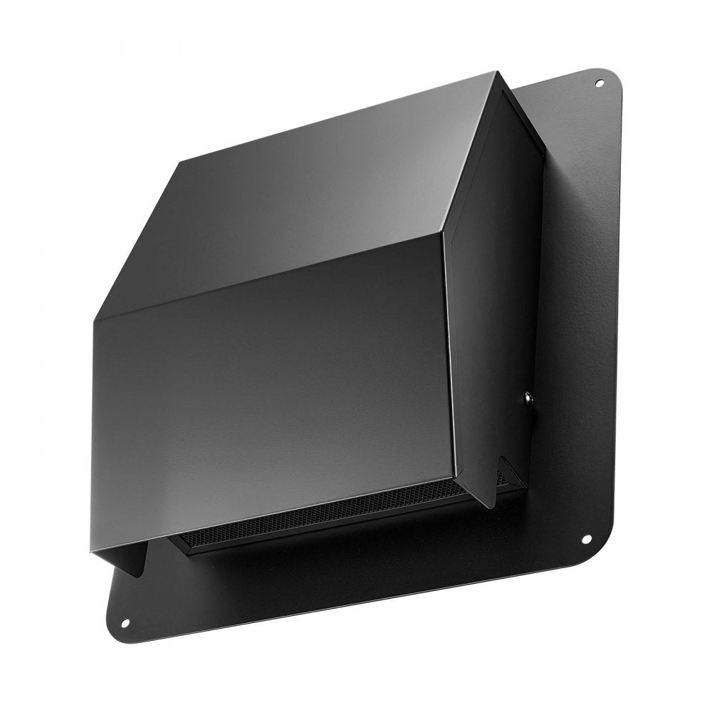 198mm Hooded Wall Vent Cover SPCC Steel Roof Exhaust 1 Pack Black