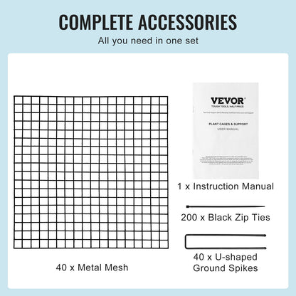 VEVOR 10 Pack Plant Protector from Animals 305 mm x 305 mm Metal Plant Cage