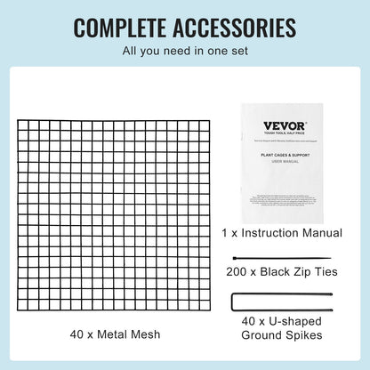10 Pack Metal Plant Cages - 0.3m x 0.3m Animal Protector, Easy Install & Store