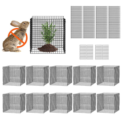 10 Pack Metal Plant Cages - 0.3m x 0.3m Animal Protector, Easy Install & Store