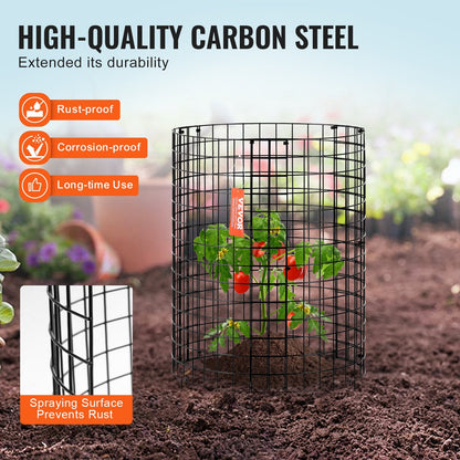 6-Pack Metal Plant Protector Cage, 0.32m Dia x 0.36m Height, Durable & Easy Setup
