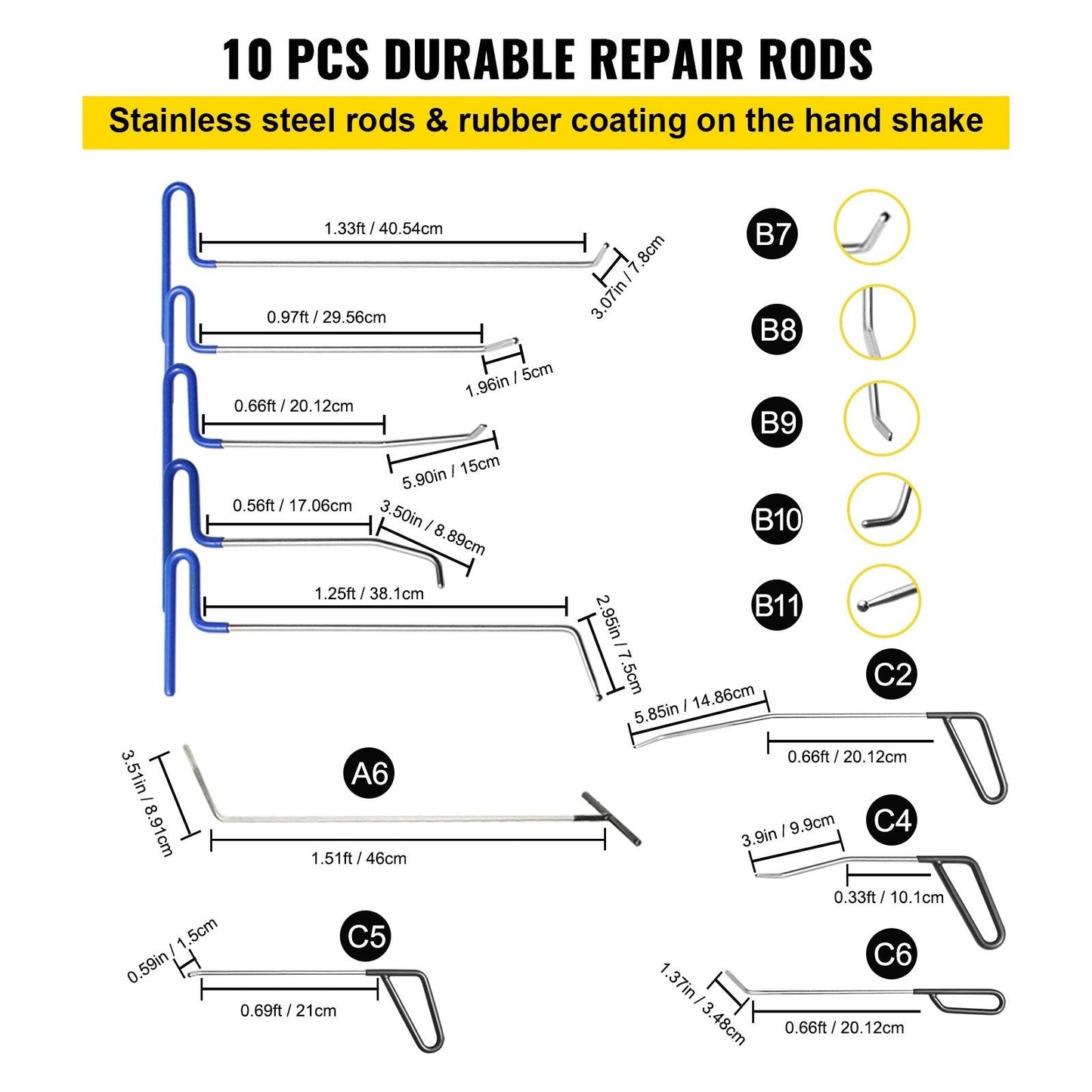 89-Piece Stainless Steel Paintless Dent Removal Tool Kit - Professional Repair