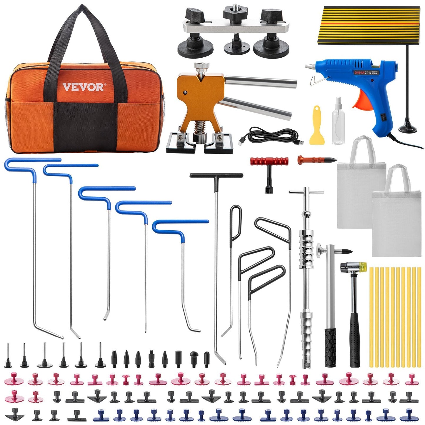 89-Piece Stainless Steel Paintless Dent Removal Tool Kit - Professional Repair