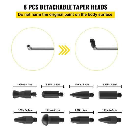 Stainless Steel Dent Repair Kit, 13 PCS with Detachable Heads for Cars & More