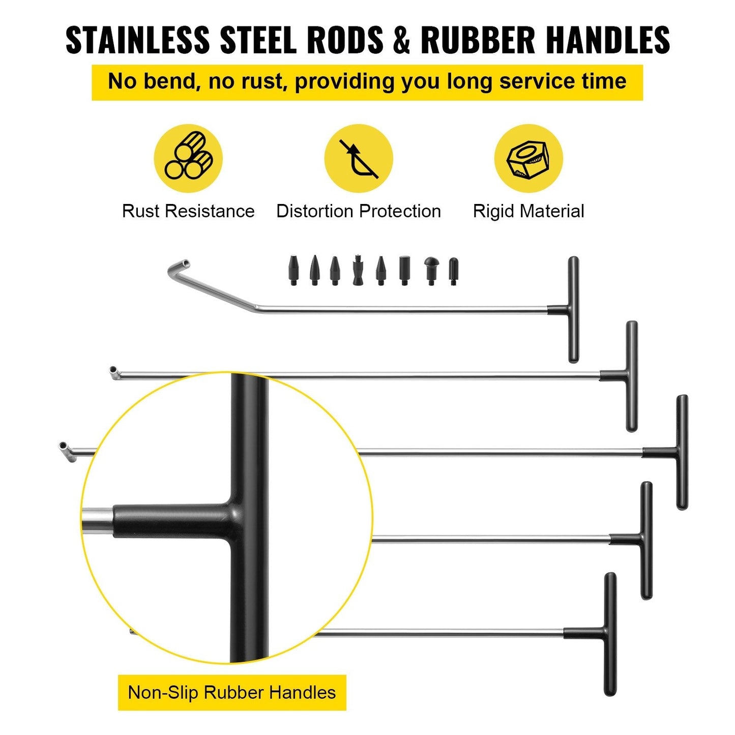 Stainless Steel Dent Repair Kit, 13 PCS with Detachable Heads for Cars & More