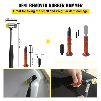 20-Piece Stainless Steel Dent Removal Kit with Rubber Hammer and Hooks