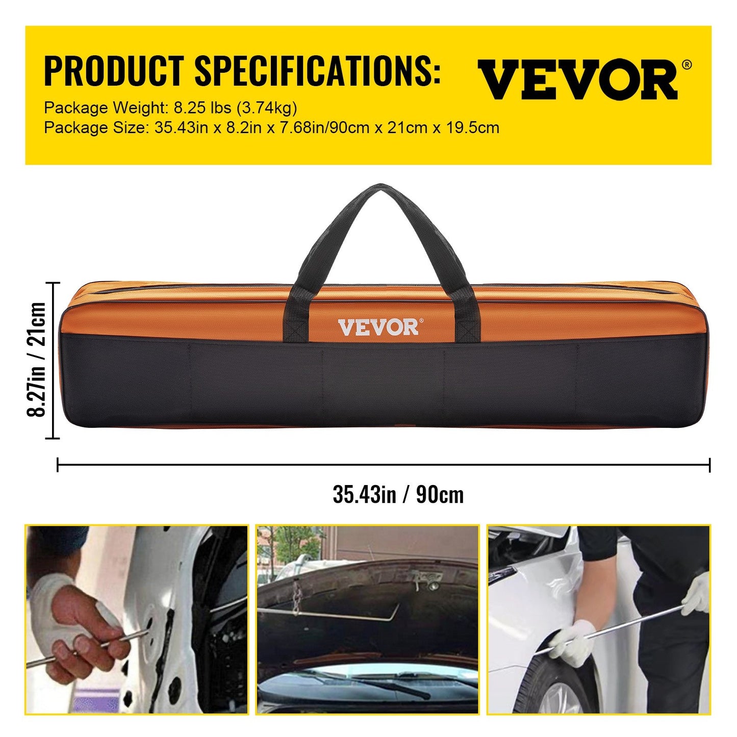 VEVOR Rods Dent Removal Kit, 21 Pcs Paintless Dent Repair Rods, Stainless Steel