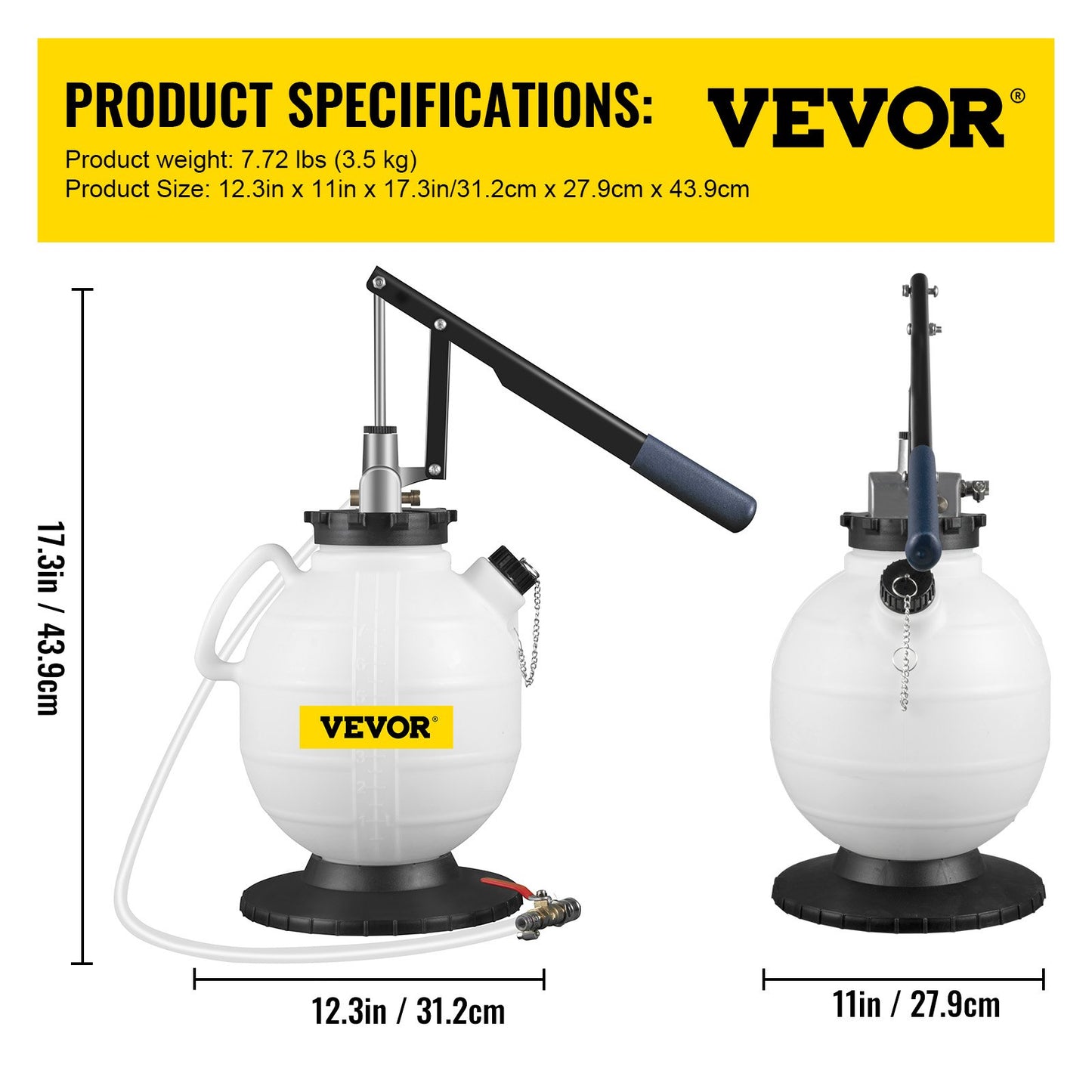 VEVOR Transmission Fluid Pressure Bleeder, 7.5L Large Capacity Transmission Oil