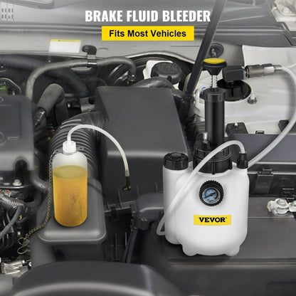 Brake Fluid Bleeder Tool, 3L Capacity, Corrosion-Resistant with Gauge & Valve