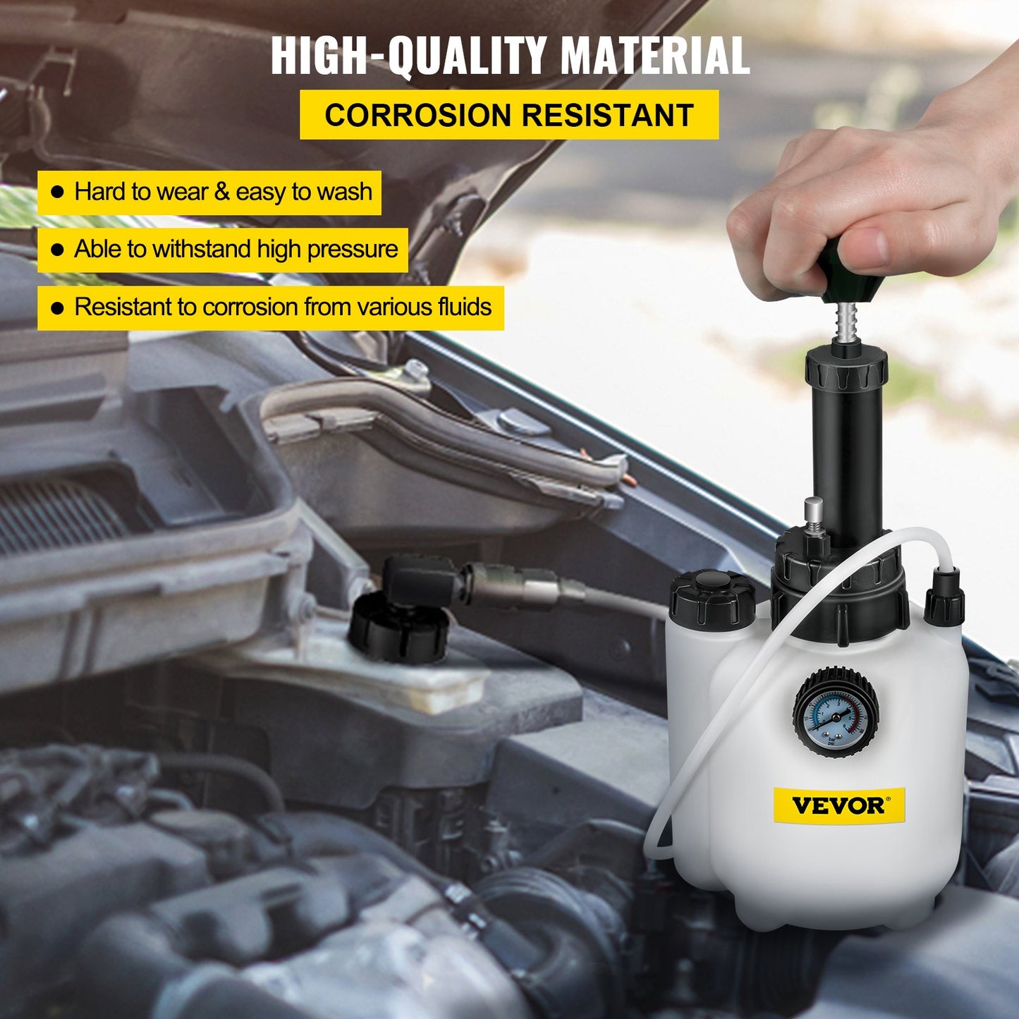 VEVOR Brake Fluid Bleeder Brake Fluid Replacement Tool 3L Large Capacity, Corrosion-resistant