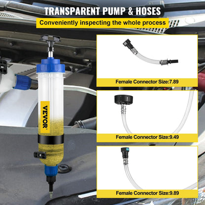 Manual Transmission Fluid Pump with Adapters, 1.5L Capacity, Ergonomic Design