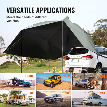 VEVOR Vehicle Awning, Large 10' x 7' Shade Coverage Car Side Awning, PU2000mm UV50+