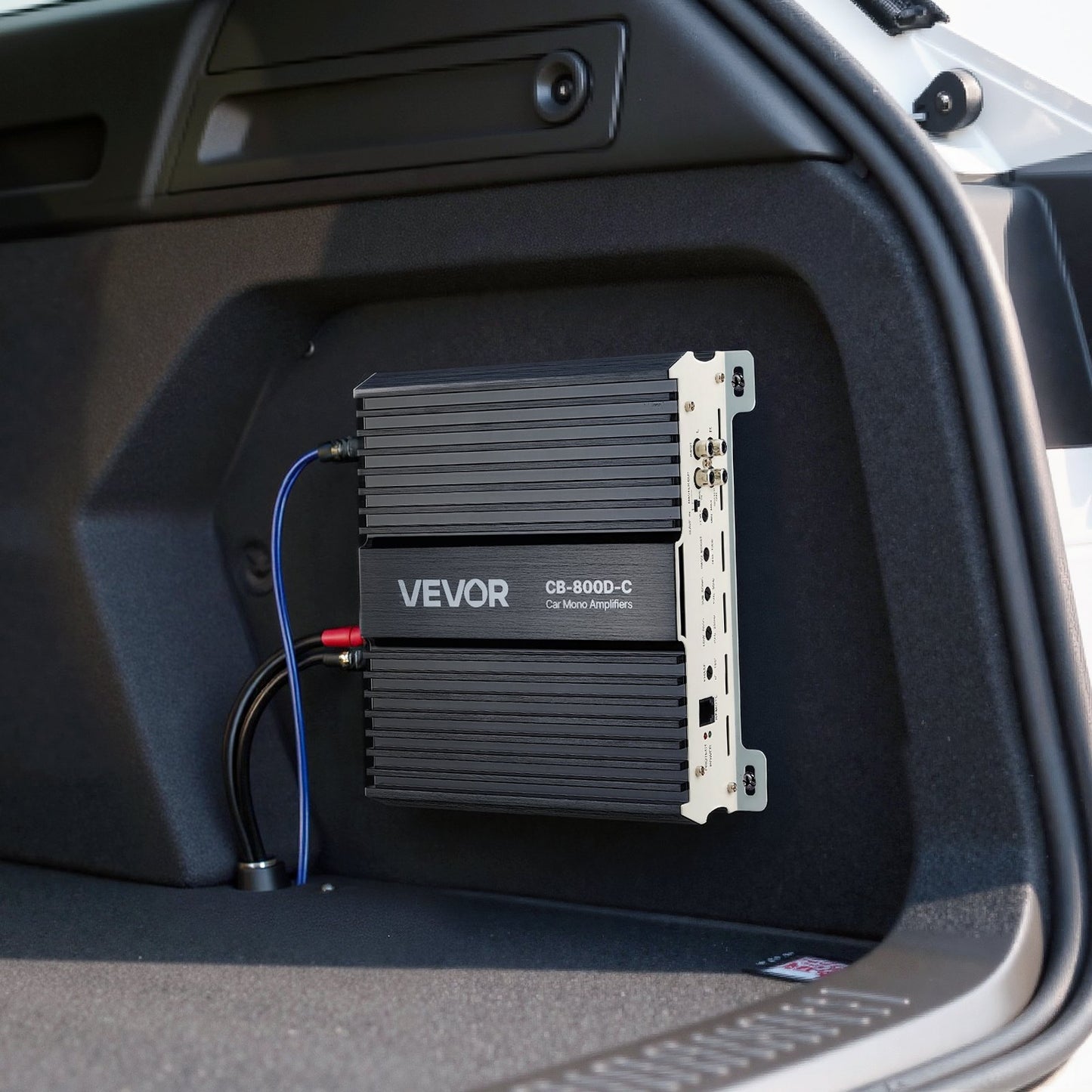 Monoblock Car Amplifier, 800W RMS MAX, 1/2/4 Ohm Stable, 1-Channel Class D Car Audio Amplifier with Remote Subwoofer Level Control, Low Pass Filter, Bass Boost & Phase Shift, Volume Controller