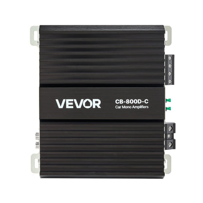 Monoblock Car Amplifier, 800W RMS MAX, 1/2/4 Ohm Stable, 1-Channel Class D Car Audio Amplifier with Remote Subwoofer Level Control, Low Pass Filter, Bass Boost & Phase Shift, Volume Controller