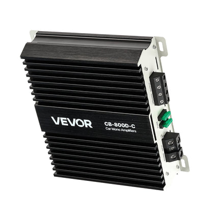 Monoblock Car Amplifier, 800W RMS MAX, 1/2/4 Ohm Stable, 1-Channel Class D Car Audio Amplifier with Remote Subwoofer Level Control, Low Pass Filter, Bass Boost & Phase Shift, Volume Controller