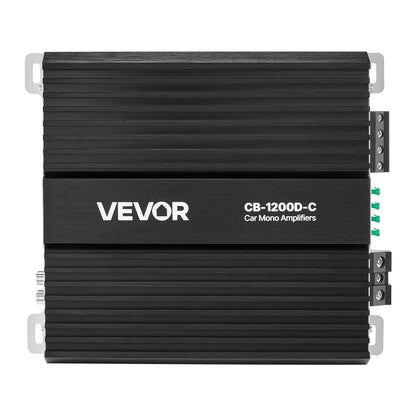 Monoblock Car Amplifier, 1200W RMS MAX, 1/2/4 Ohm Stable, 1-Channel Class D Car Audio Amplifier with Remote Subwoofer Level Control, Low Pass Filter, Bass Boost & Phase Shift, Volume Controller